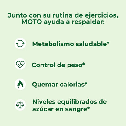 MOTO METABOLIM:  Cápsulas que aceleran el metabolismo