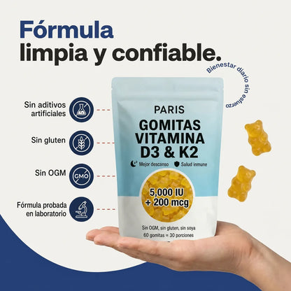 Gomitas vitamina D3 + K2 PARIS