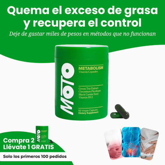MOTO METABOLIM:  Cápsulas que aceleran el metabolismo